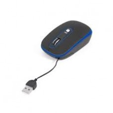 Мышь оптическая проводная USB OMEGA OM-262 41782 BLUE 800/1200DPI HIDDEN RETRACTABLE CABLE