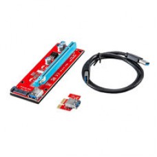 Переходник удлинитель PCI-Express слота Райзер Riser card PCI-Express 1X - USB3.0 - PCI-Express 16X, PCE164P-N03 VER 006, + Кабель USB 3.0 папа-папа 70 см, + Кабель питания SATA папа - 4Pin IDE Molex папа