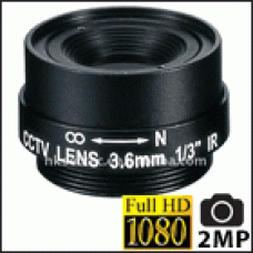 Объектив NV MP LNS 36 1/3", 2 Megapixel, 3,6 мм, CS