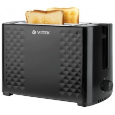 Тостер VITEK VT-1586 ЧЕРНЫЙ 800Вт, поддон д/крошек, регулировка степени поджарки|12мес