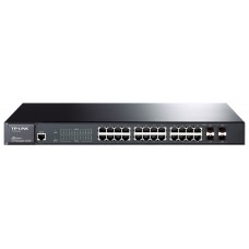 Коммутатор TP-LINK TL-SG3424 JetStream™ 24-port Pure-Gigabit L2 Managed Switch, 24 10/100/1000Mbps RJ45 ports including 4 combo SFP slots, PORT/Tag/MAC/Voice/Protocol-based VLAN, GVRP, STP/RSTP/MSTP, IGMP V1/V2/V3 Snooping, L2/L3/L4Traffic Classifica